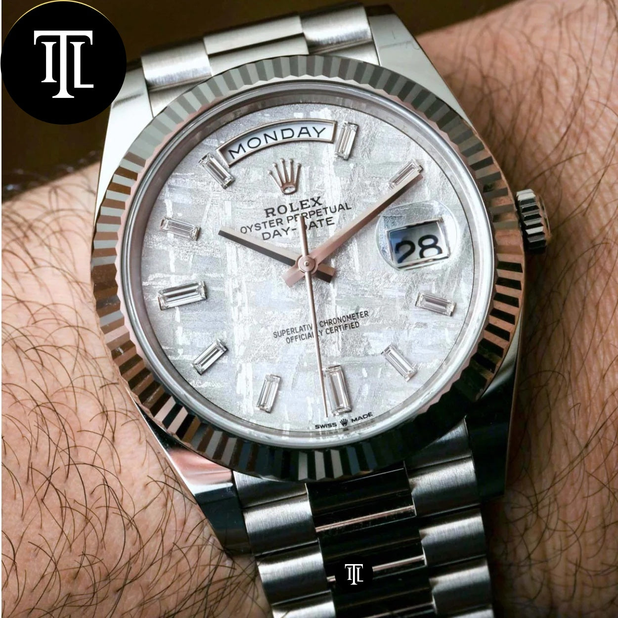 rolex day date platinum meteorite dial