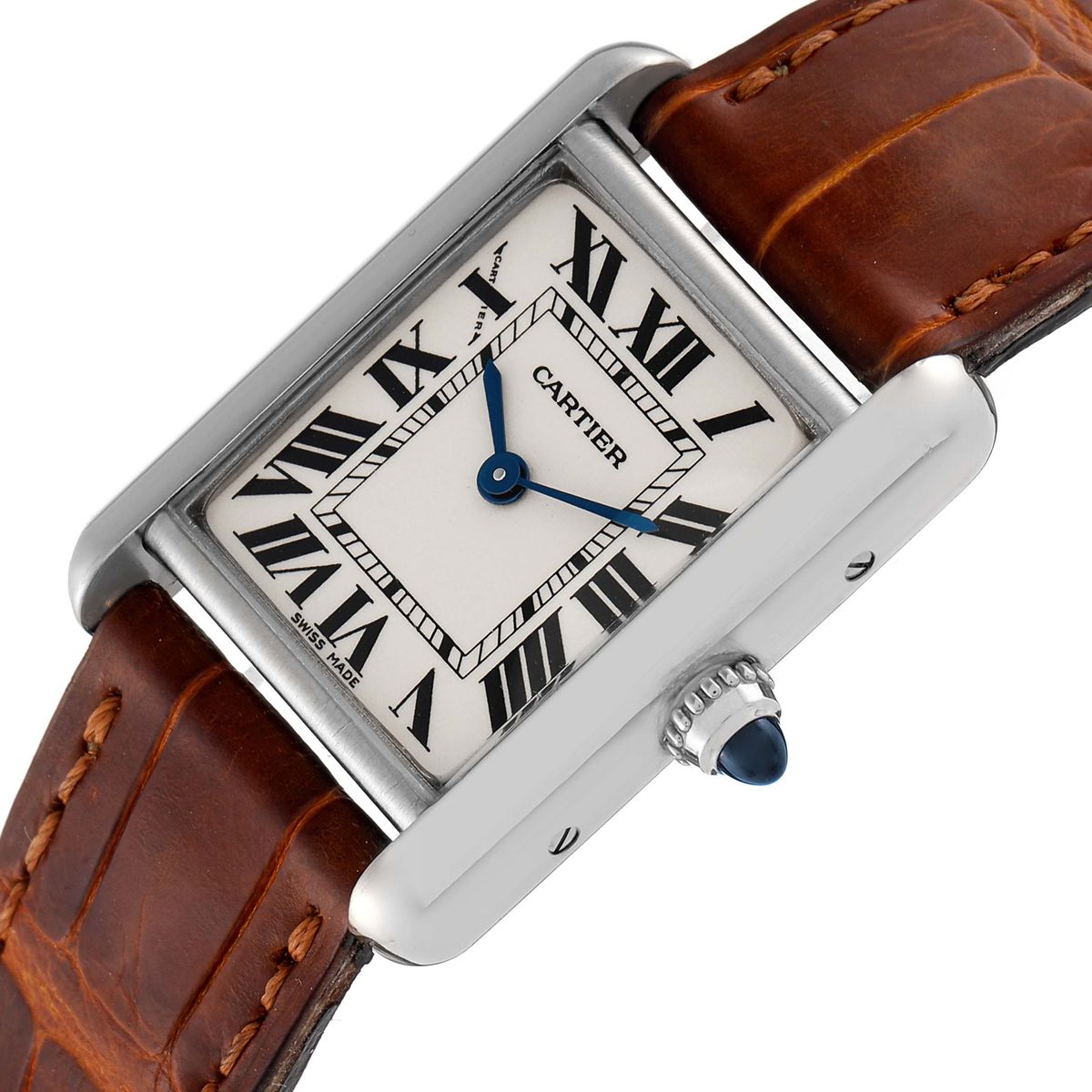 Cartier Tank louiss silver-B marron