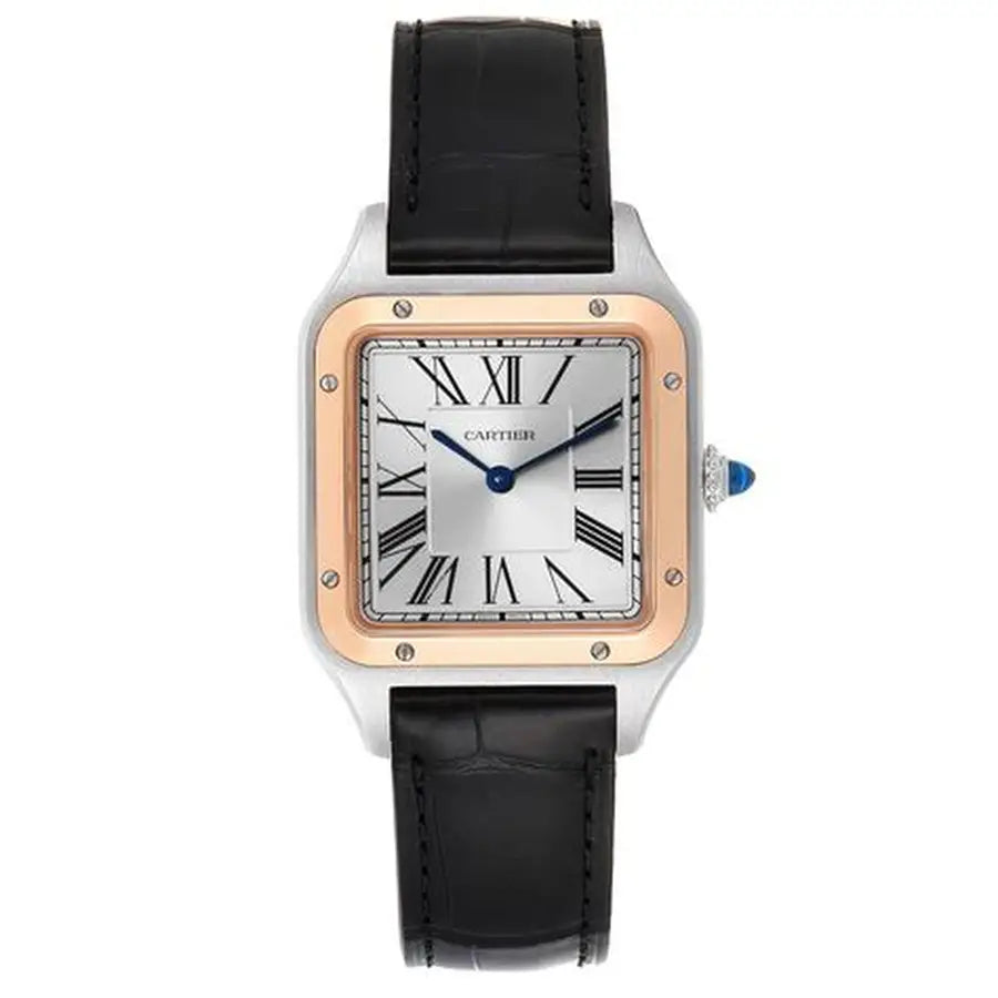 Cartier Santos dumont bracelet cuir noir
