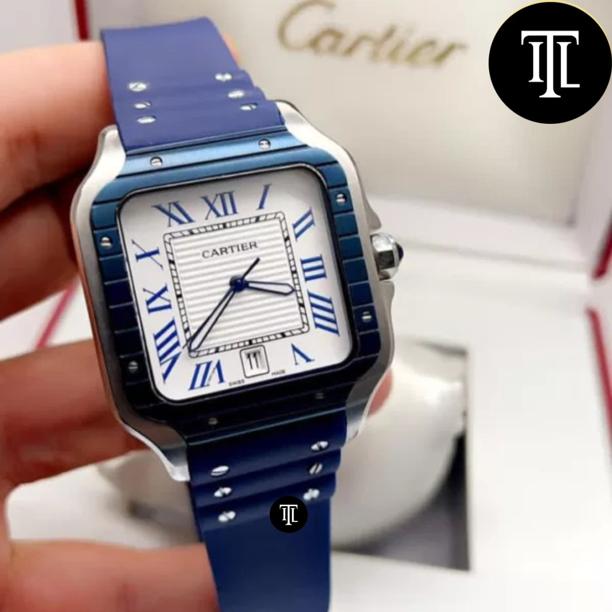 Cartier Santos Cadran Bleu