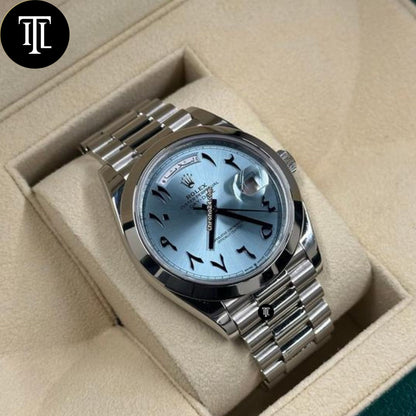 Rolex Day-Date 40 Platinum Blue Arabic