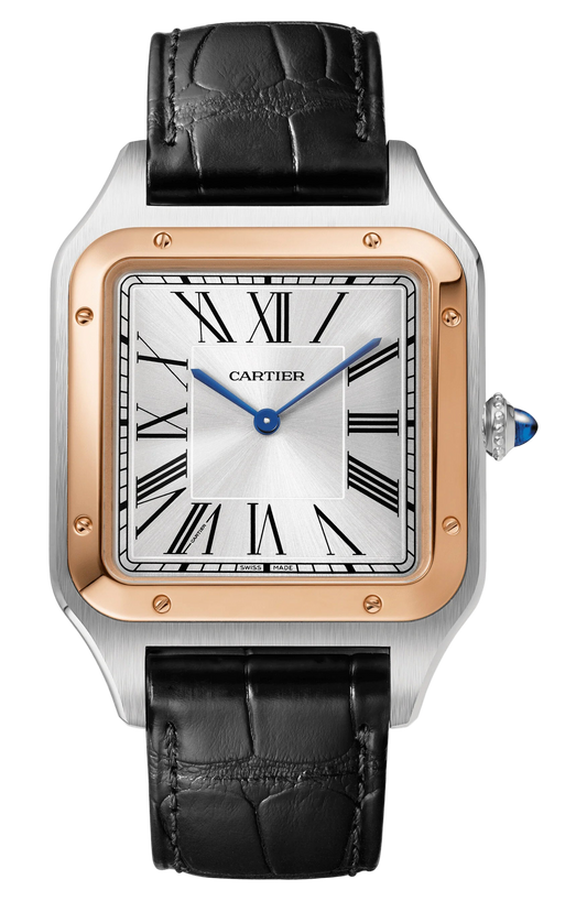 Cartier Santos dumont GOLD-SILVER bracelet cuir