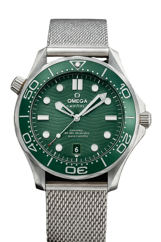 Omega Seamaster Diver 300M Green steel on steel