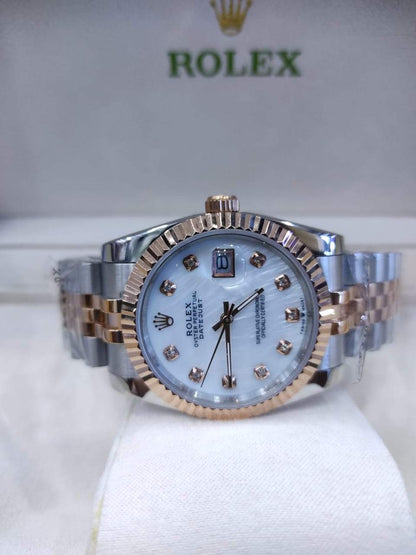 Datejust 2 Tones Fond Blanc simple OR rose