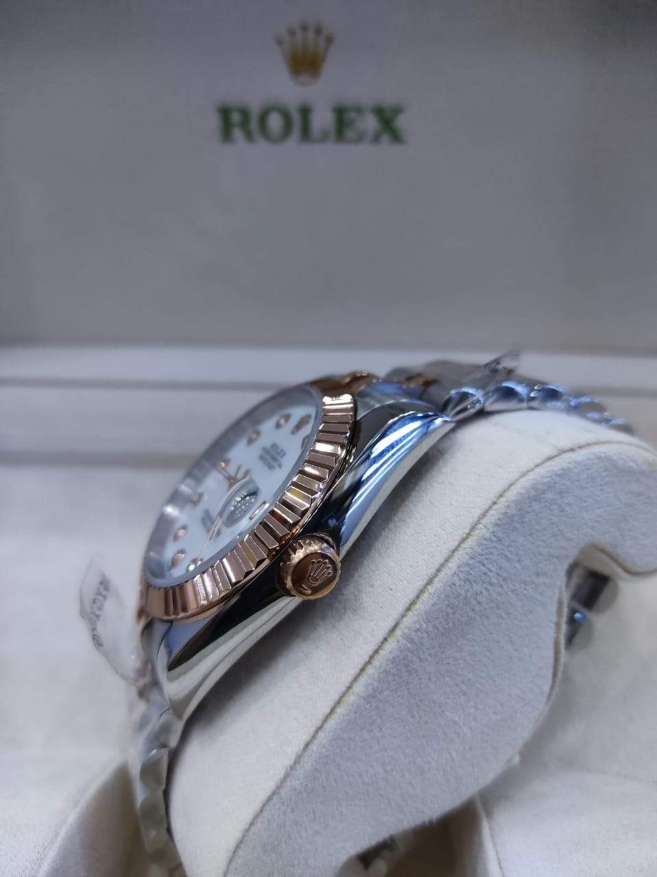 Datejust 2 Tones Fond Blanc simple OR rose