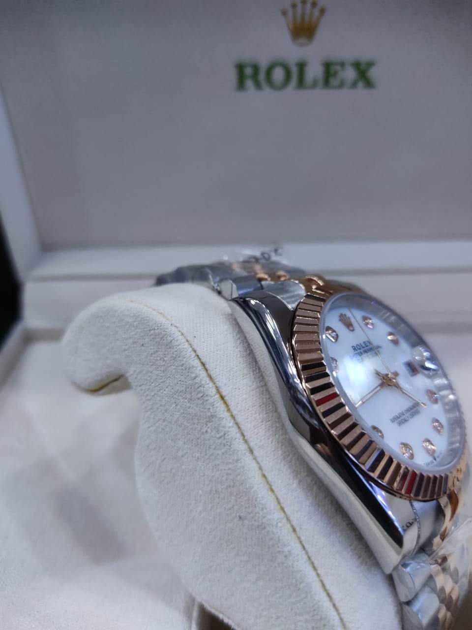 Datejust 2 Tones Fond Blanc simple OR rose