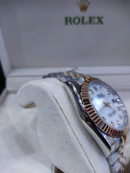 Datejust 2 Tones Fond Blanc simple OR rose