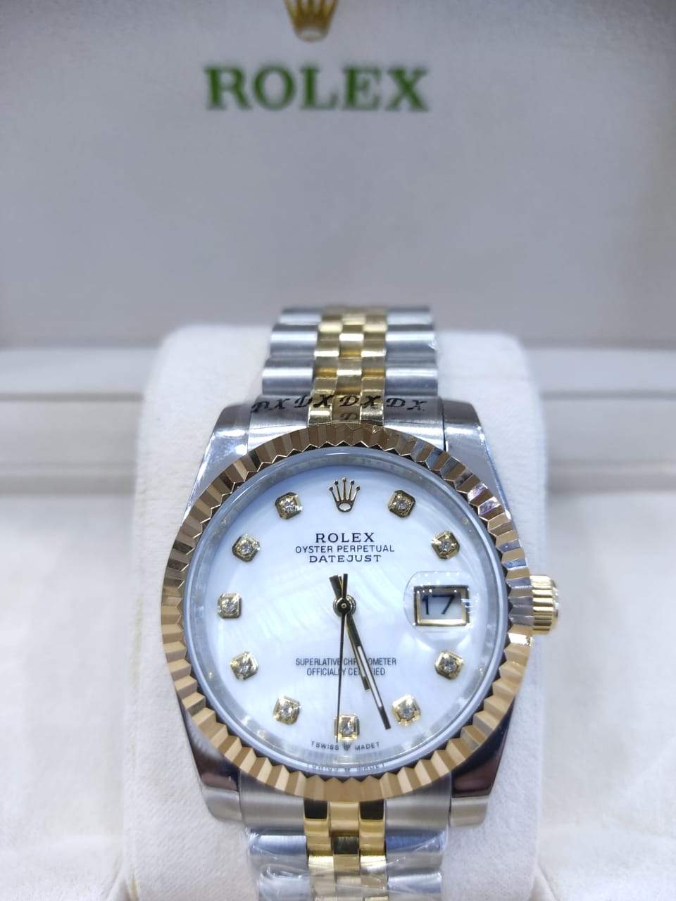 Datejust 36mm 2 Tones Fond Blanc simple gold