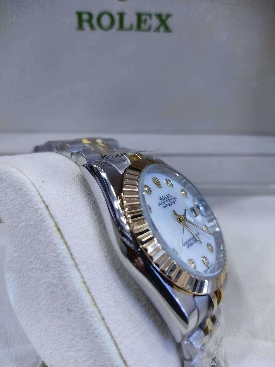 Datejust 36mm 2 Tones Fond Blanc simple gold