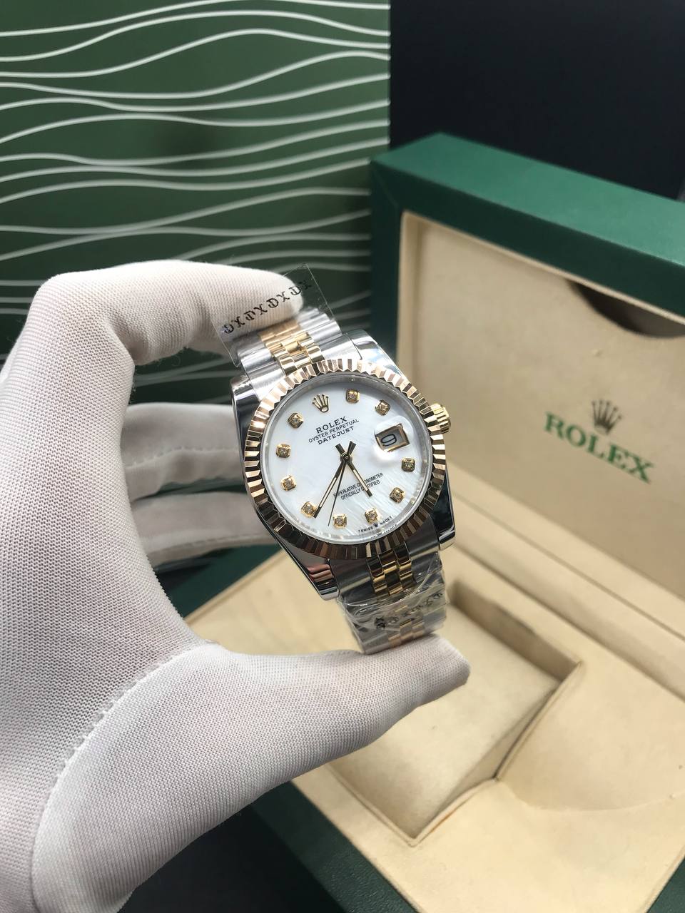 Datejust 36mm 2 Tones Fond Blanc simple gold